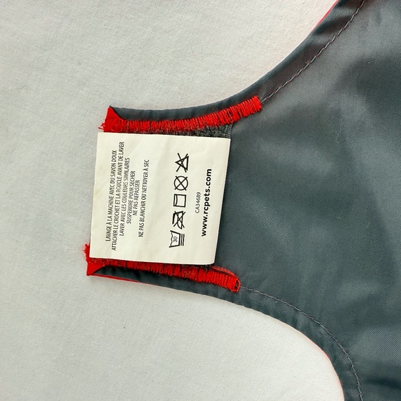 RC Pets Size X-Small Waterproof Red and Grey Dog Jacket Adjustable Velcro - Picture 2 of 10